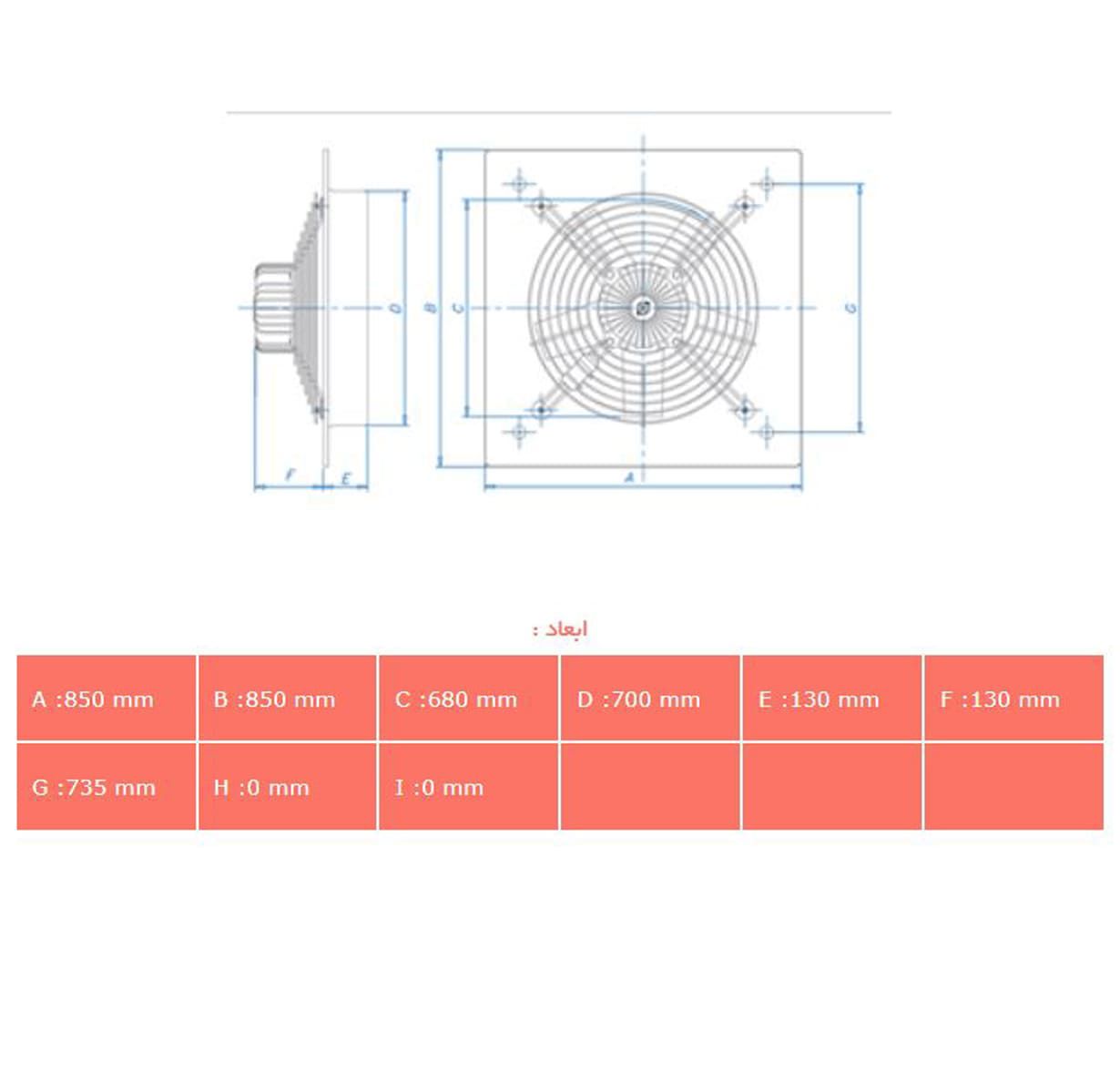 هواکش صنعتی دمنده مدل VIM-70K4S
