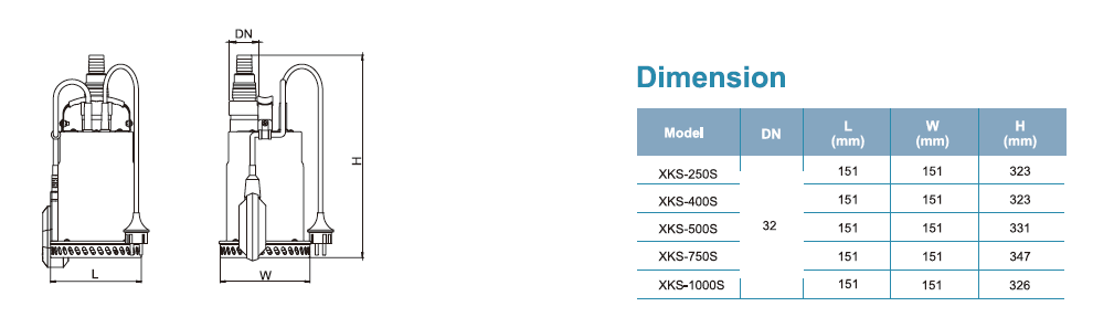 پمپ کف کش تک فاز لیو مدل XKS-250S