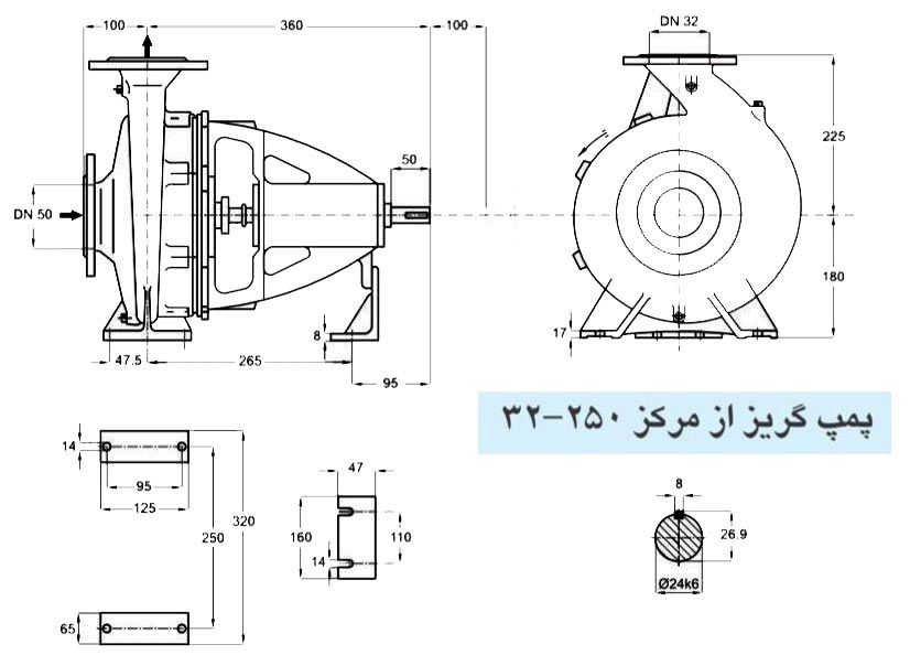 پمپ آب پمپیران مدل 250-32 با موتور 11 کیلووات