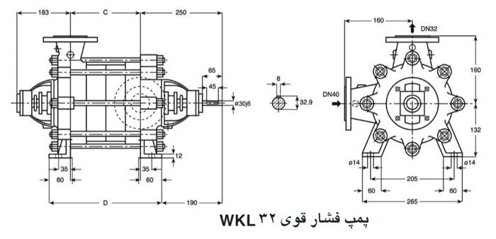 پمپ آب فشار قوی پمپیران مدل WKL32-2 با موتور 2900 دور