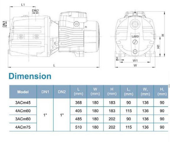 پمپ آب لئو سانتریفیوژ طبقاتی مدل 4ACm75