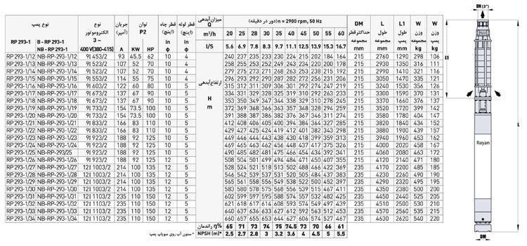 پمپ شناور رایان مدل RP 293-1/31