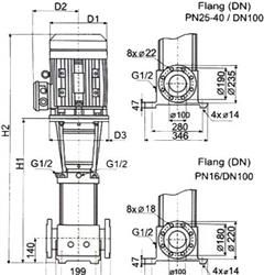 پمپ آب طبقاتی عمودی پمپیران مدل PCR90-1-1