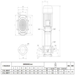 پمپ آب پنتاکس طبقاتی عمودی مدل U 18 SLXG-1000/11T