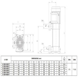 پمپ آب پنتاکس طبقاتی عمودی مدل U 18 SV-550/6T