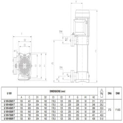 پمپ آب پنتاکس طبقاتی عمودی مدل U 18 V/L -750/8T