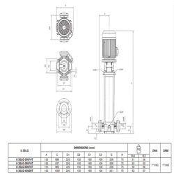 پمپ آب پنتاکس طبقاتی عمودی مدل U 3 SLXG-380/16T
