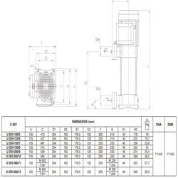 پمپ آب پنتاکس طبقاتی عمودی مدل U 3 SV-280/11T