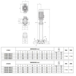 پمپ آب پنتاکس طبقاتی عمودی مدل U 5 SLG-450/16T