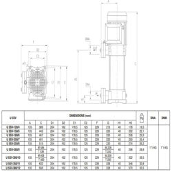 پمپ آب پنتاکس طبقاتی عمودی مدل U 5 SV-380-12T