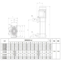 پمپ آب پنتاکس طبقاتی عمودی مدل U 5 V/ L - 300/10
