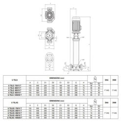 پمپ آب پنتاکس طبقاتی عمودی مدل U 7 SLG-1000/20T