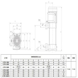 پمپ آب پنتاکس طبقاتی عمودی مدل U 7 SV-300-6T