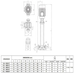 پمپ آب پنتاکس طبقاتی عمودی مدل U 9 SLXG-800/14T