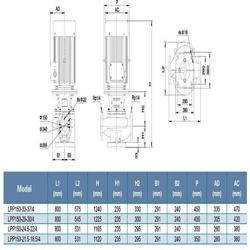 پمپ سیرکولاتور خطی لئو مدل LPP150-21.5-18.5/4