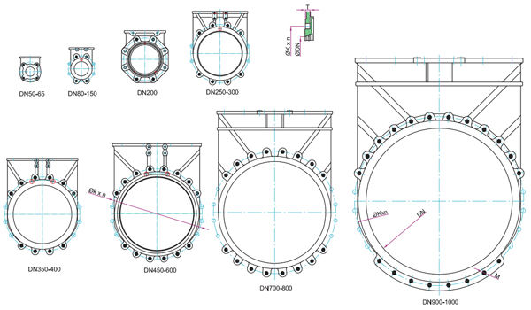 سوراخکاری فلنچ شیر کشویی چاقویی سایز 80 میراب سوراخکاری فلنچ شیر کشویی چاقویی سایز 80 میراب
