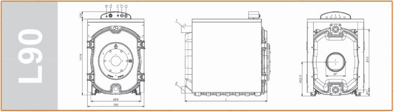 ابعاد دیگ چدنی ام ای تری سری L90