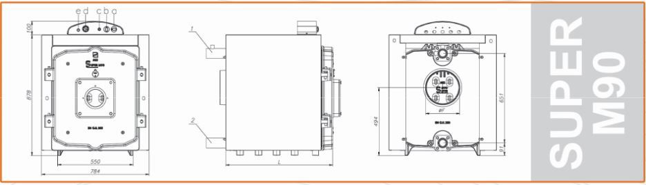 ابعاد دیگ چدنی ام ای تری سری SUPER M90