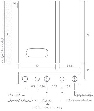 وضعیت اتصال و ابعاد پارما دیجیتال 26Rsi  وضعیت اتصال و ابعاد پارما دیجیتال 26Rsi