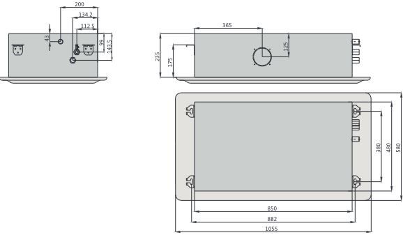 ابعاد فن کویل یک طرفه 400 نیک ابعاد فن کویل یک طرفه 400 نیک