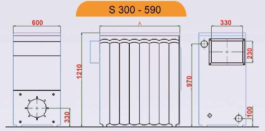 ابعاد دیگ چدنی ایرفو سری S ابعاد دیگ چدنی ایرفو سری S